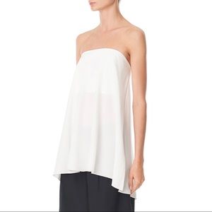 Tibi Strapless Silk Top